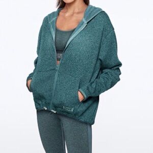 PINK Victoria’s Secret Sweater Knit High-Low Full-Zip Hoodie – Size XL